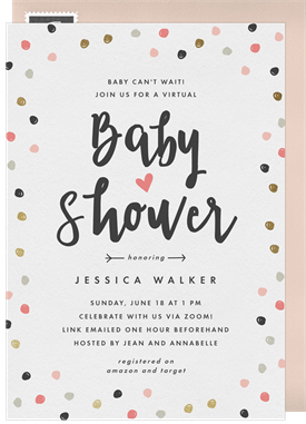 'Baby Confetti' Virtual / Remote Invitation